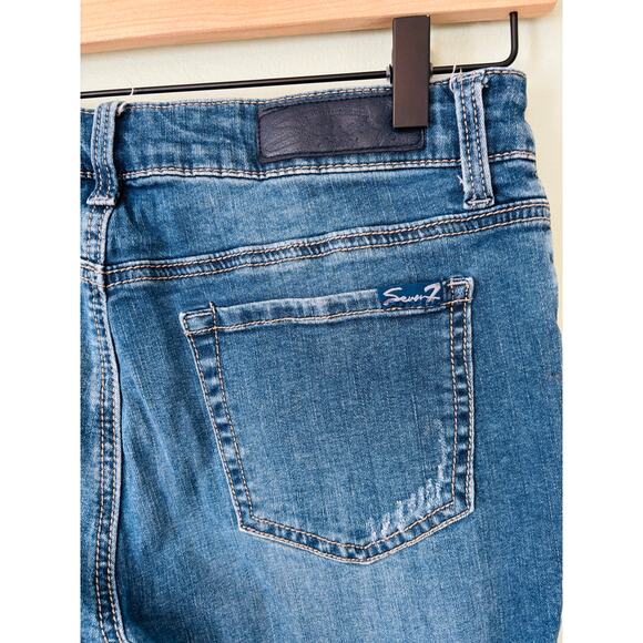 Seven7 Ankle Skinny Jeans, Size 6, Jeweled Distressed - Picture 5 of 10